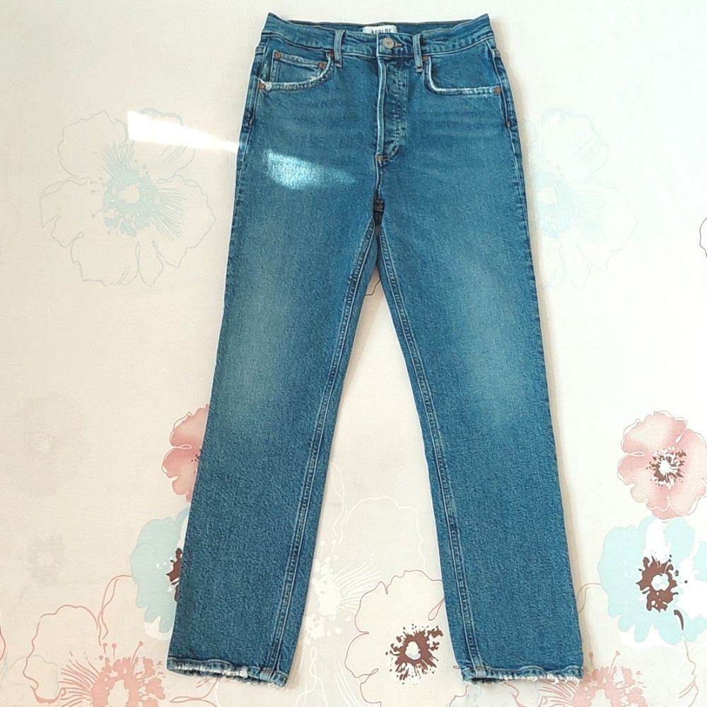 Agolde Riley High Rise Straight Crop Jeans - Picture 4 of 12